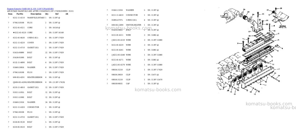 Komatsu sa6d140-1l s/n 11397-up Parts catalog cover Page 8 Komatsu sa6d140-1l s/n 11397-up Parts catalog cover Page 8