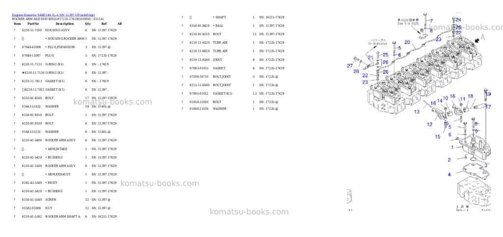 Komatsu sa6d140-1l-a s/n 11397-up Parts catalog cover Page 4