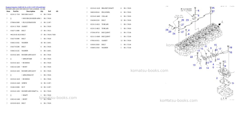 Komatsu sa6d140-1l-a s/n 11397-up Parts catalog cover Page 5