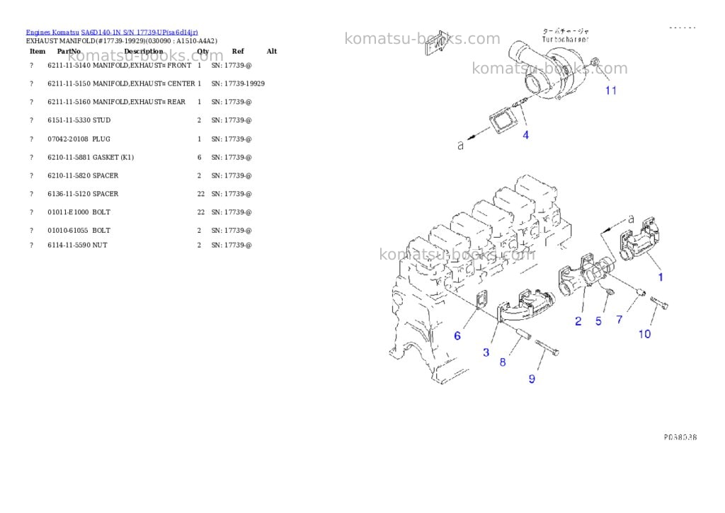 Komatsu sa6d140-1n s/n 17739-up front engine Parts catalog cover Page 8 Komatsu sa6d140-1n s/n 17739-up front engine Parts catalog cover Page 8