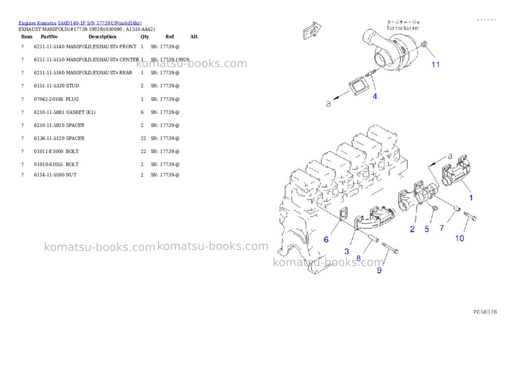 Komatsu sa6d140-1p s/n 17739-up rear engine Parts catalog cover Page 8 Komatsu sa6d140-1p s/n 17739-up rear engine Parts catalog cover Page 8