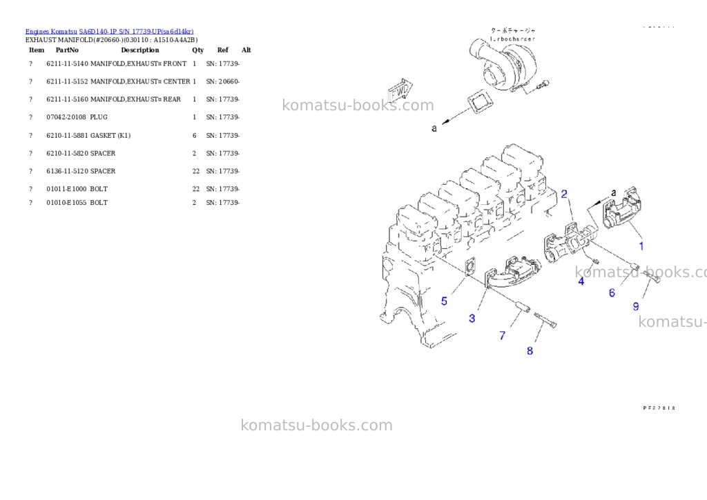 Komatsu sa6d140-1p s/n 17739-up rear engine Parts catalog cover Page 9 Komatsu sa6d140-1p s/n 17739-up rear engine Parts catalog cover Page 9