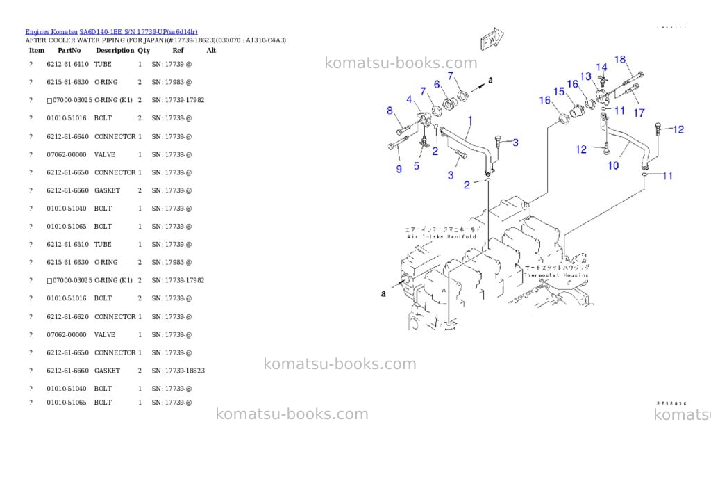 Komatsu SA6D140-1EE S/N 17739-UP Parts catalog cover Page 6 Komatsu SA6D140-1EE S/N 17739-UP Parts catalog cover Page 6