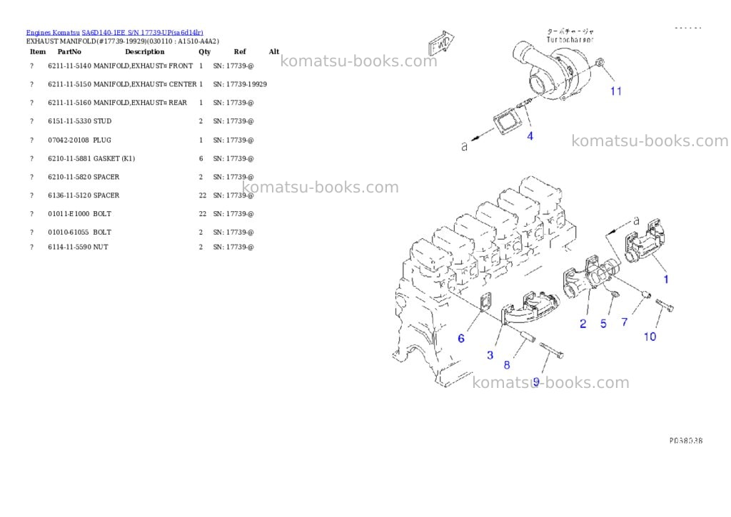 Komatsu SA6D140-1EE S/N 17739-UP Parts catalog cover Page 9 Komatsu SA6D140-1EE S/N 17739-UP Parts catalog cover Page 9