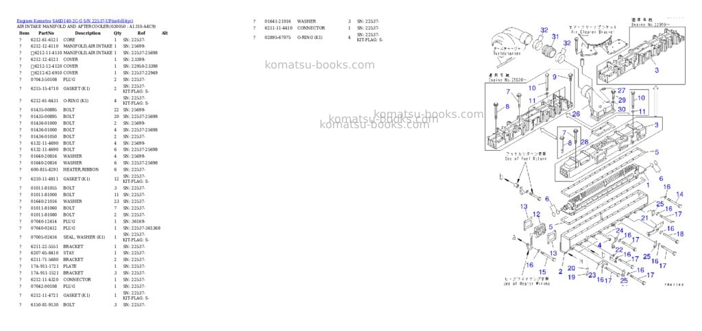 Komatsu sa6d140-2c-g s/n 22537-up Parts catalog cover Page 4 Komatsu sa6d140-2c-g s/n 22537-up Parts catalog cover Page 4