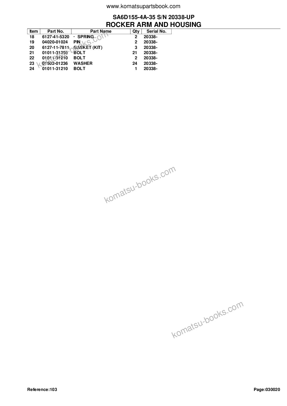 Komatsu sa6d155-4a-35 s/n 20338-up Parts catalog cover Page 6 Komatsu sa6d155-4a-35 s/n 20338-up Parts catalog cover Page 6