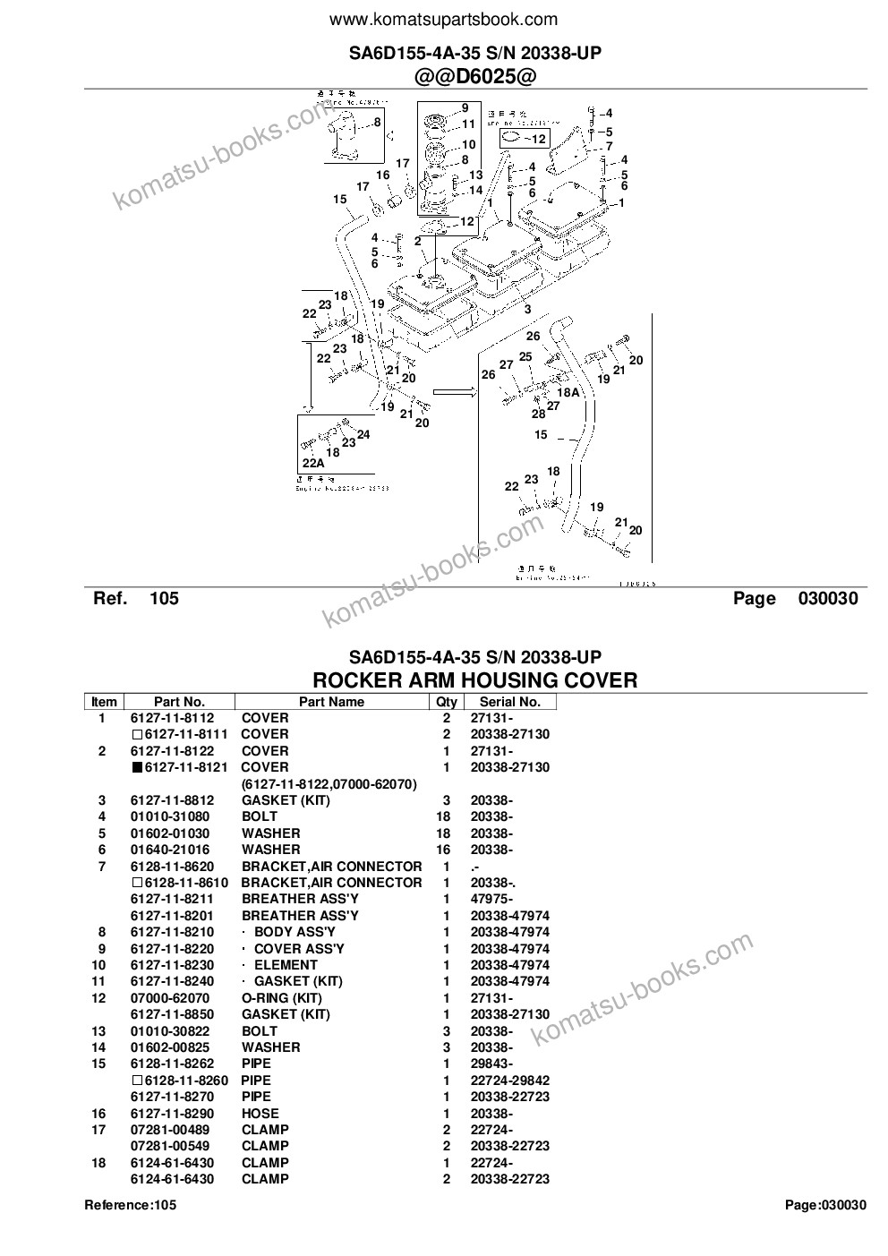 Komatsu sa6d155-4a-35 s/n 20338-up Parts catalog cover Page 7 Komatsu sa6d155-4a-35 s/n 20338-up Parts catalog cover Page 7