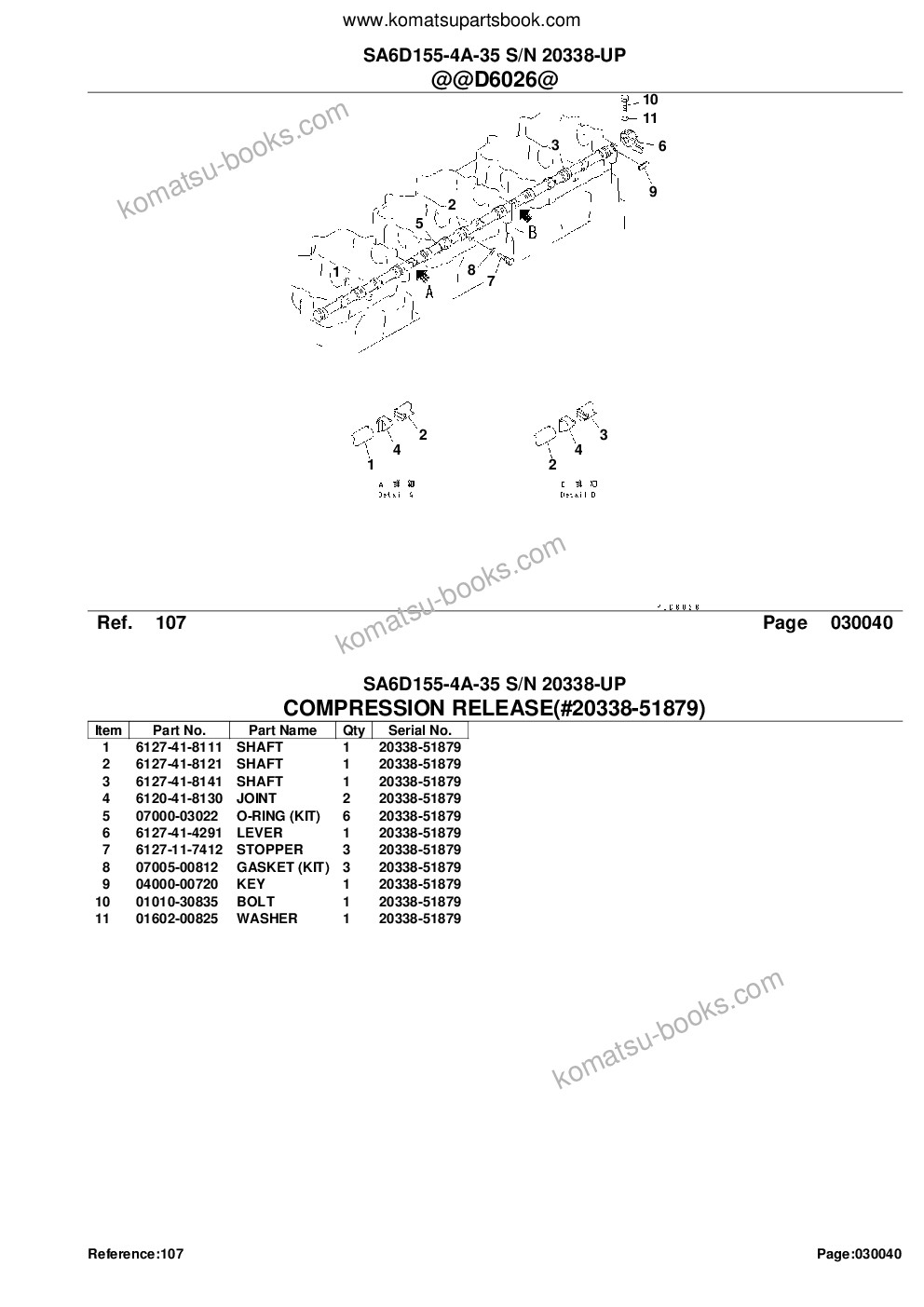Komatsu sa6d155-4a-35 s/n 20338-up Parts catalog cover Page 9 Komatsu sa6d155-4a-35 s/n 20338-up Parts catalog cover Page 9
