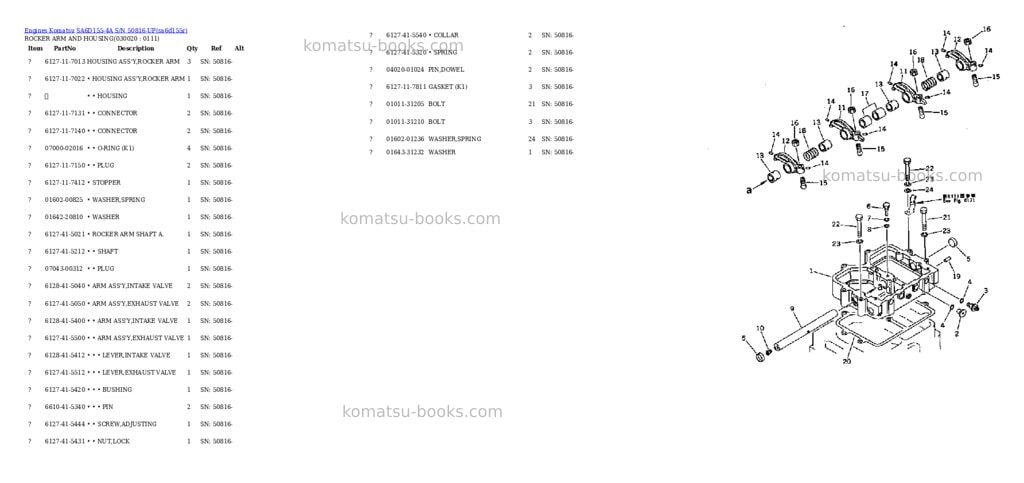 Komatsu SA6D155-4A S/N 50816-UP Parts catalog cover Komatsu SA6D155-4A S/N 50816-UP Parts catalog cover