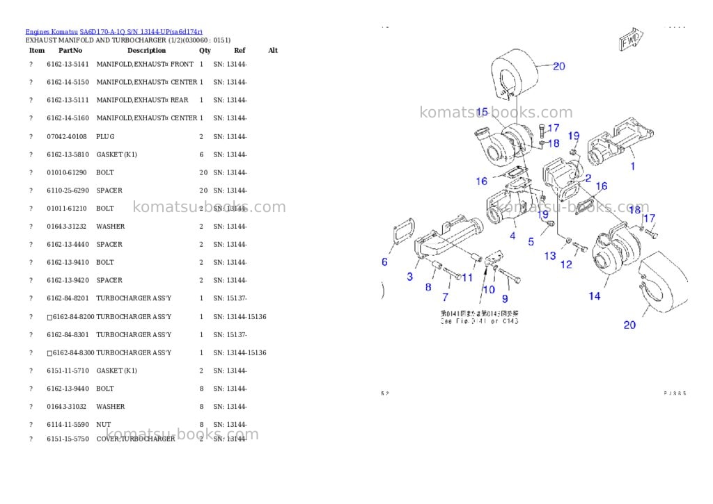 Komatsu sa6d170-a-1q s/n 13144-up Parts catalog cover Page 5 Komatsu sa6d170-a-1q s/n 13144-up Parts catalog cover Page 5