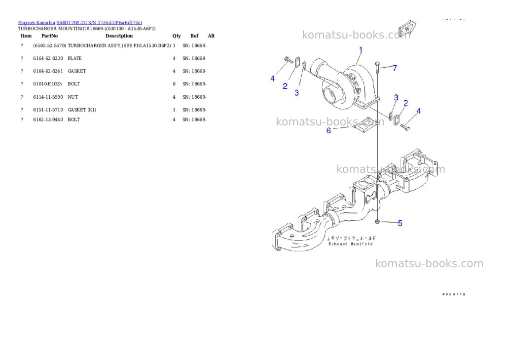 Komatsu sa6d170e-2c s/n 17353-up Parts catalog cover Page 8 Komatsu sa6d170e-2c s/n 17353-up Parts catalog cover Page 8