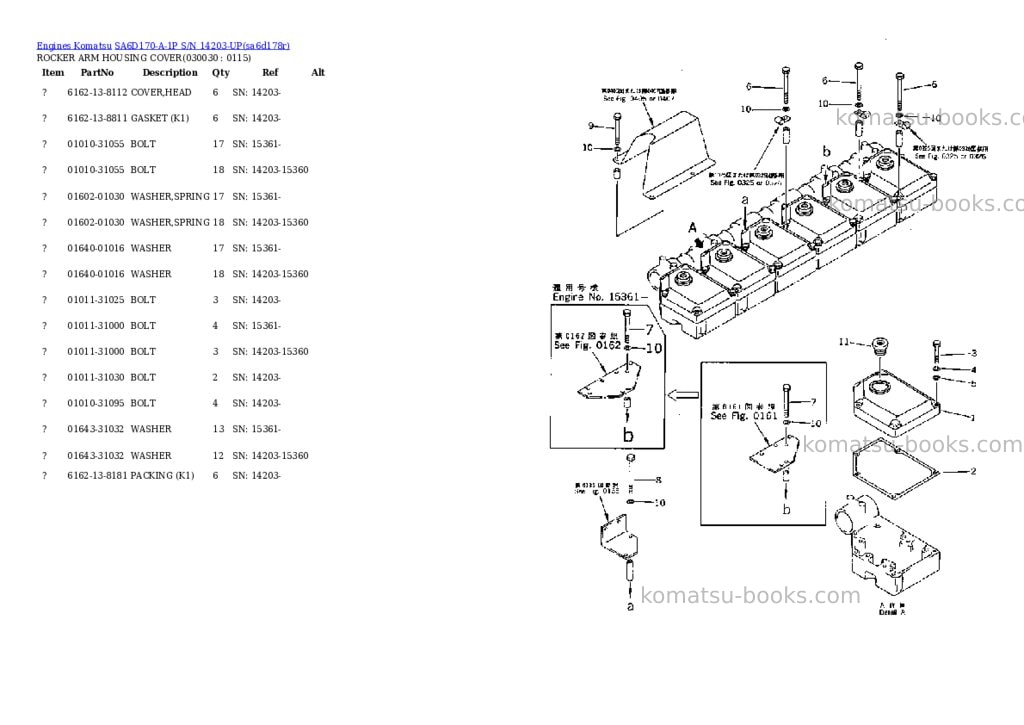 Komatsu sa6d170-a-1p s/n 14203-up Parts catalog cover Page 2 Komatsu sa6d170-a-1p s/n 14203-up Parts catalog cover Page 2