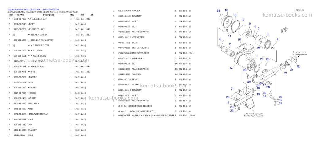 Komatsu sa6d170-a-1j s/n 11451-up Parts catalog cover Page 4 Komatsu sa6d170-a-1j s/n 11451-up Parts catalog cover Page 4