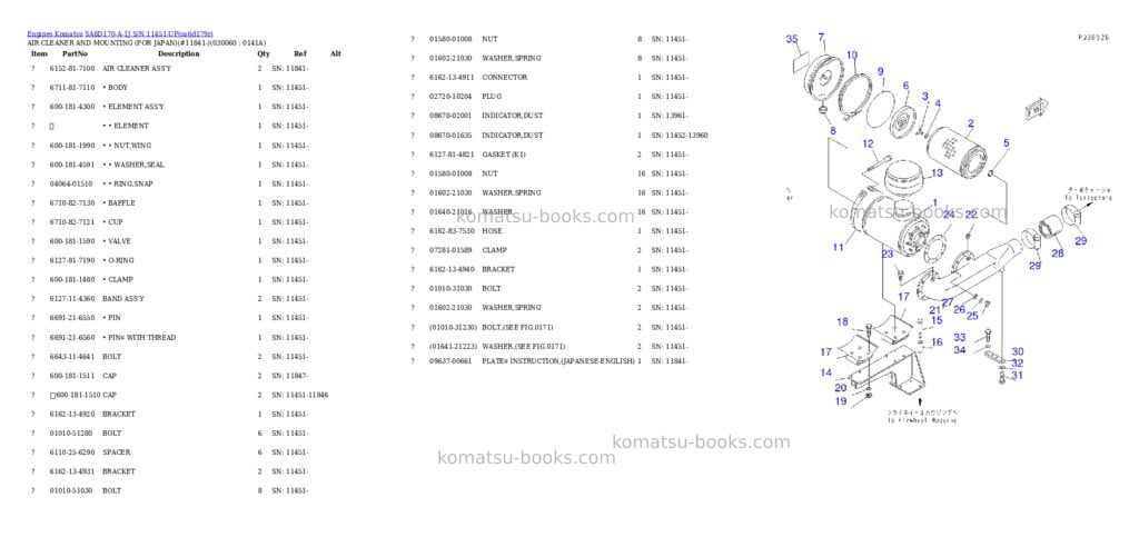 Komatsu sa6d170-a-1j s/n 11451-up Parts catalog cover Page 5 Komatsu sa6d170-a-1j s/n 11451-up Parts catalog cover Page 5