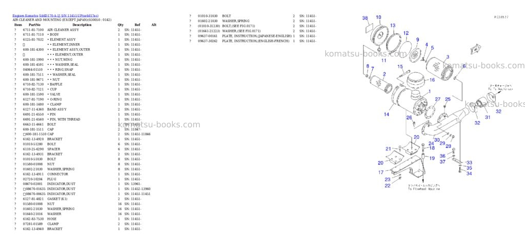 Komatsu SA6D170-A-1J S/N 11451-UP Parts catalog cover Page 4 Komatsu SA6D170-A-1J S/N 11451-UP Parts catalog cover Page 4