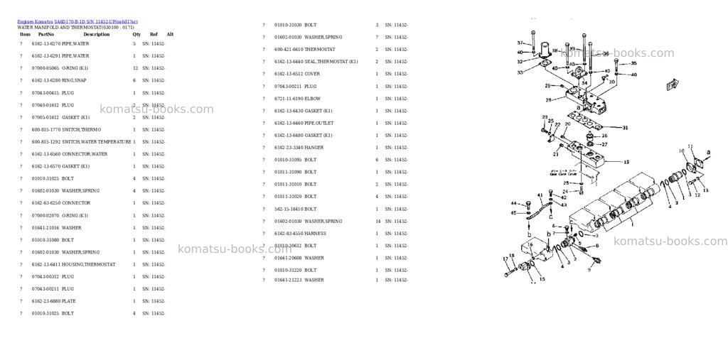Komatsu sa6d170-b-1d s/n 11452-up Parts catalog cover Page 8