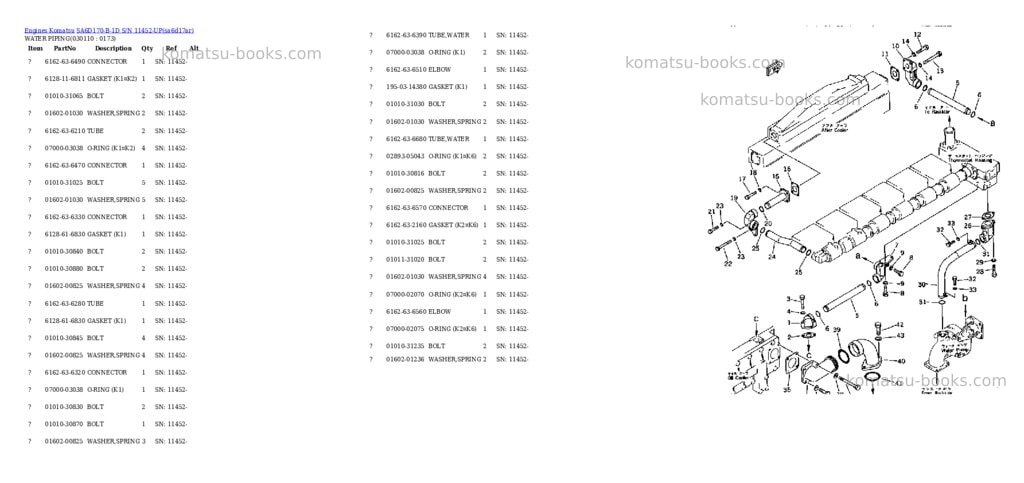 Komatsu sa6d170-b-1d s/n 11452-up Parts catalog cover Page 9