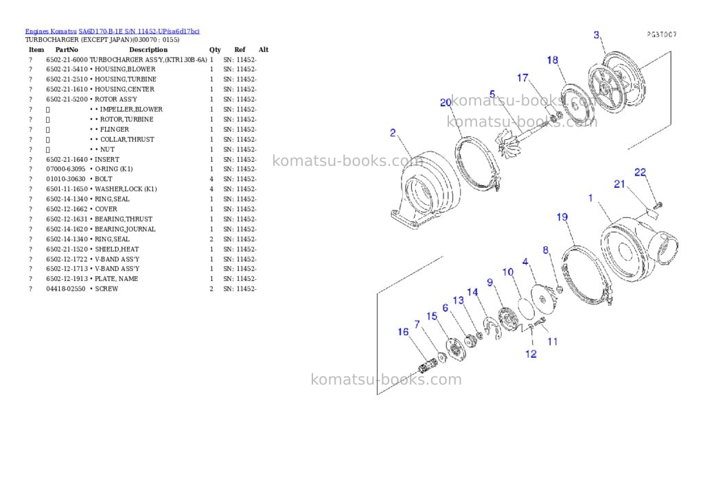 Komatsu sa6d170-b-1e s/n 11452-up Parts catalog cover Page 6 Komatsu sa6d170-b-1e s/n 11452-up Parts catalog cover Page 6