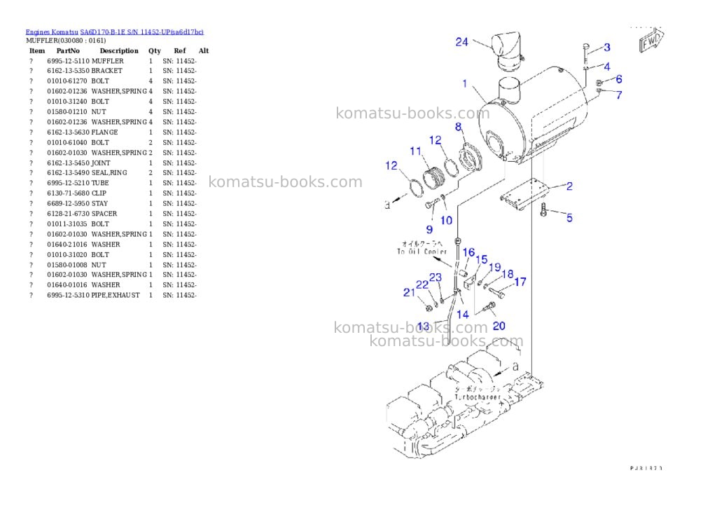 Komatsu sa6d170-b-1e s/n 11452-up Parts catalog cover Page 7 Komatsu sa6d170-b-1e s/n 11452-up Parts catalog cover Page 7