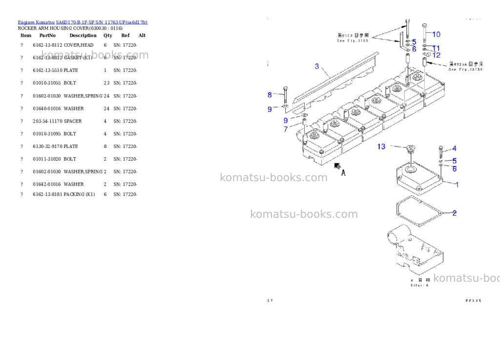 Komatsu SA6D170-B-1F-SP S/N 11763-UP Parts catalog cover Page 2 Komatsu SA6D170-B-1F-SP S/N 11763-UP Parts catalog cover Page 2