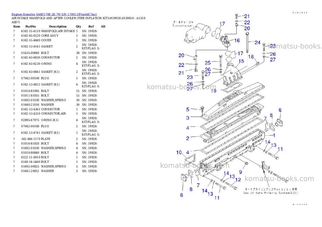 Komatsu sa6d170e-2e-7w s/n 17001-up Parts catalog cover Page 4