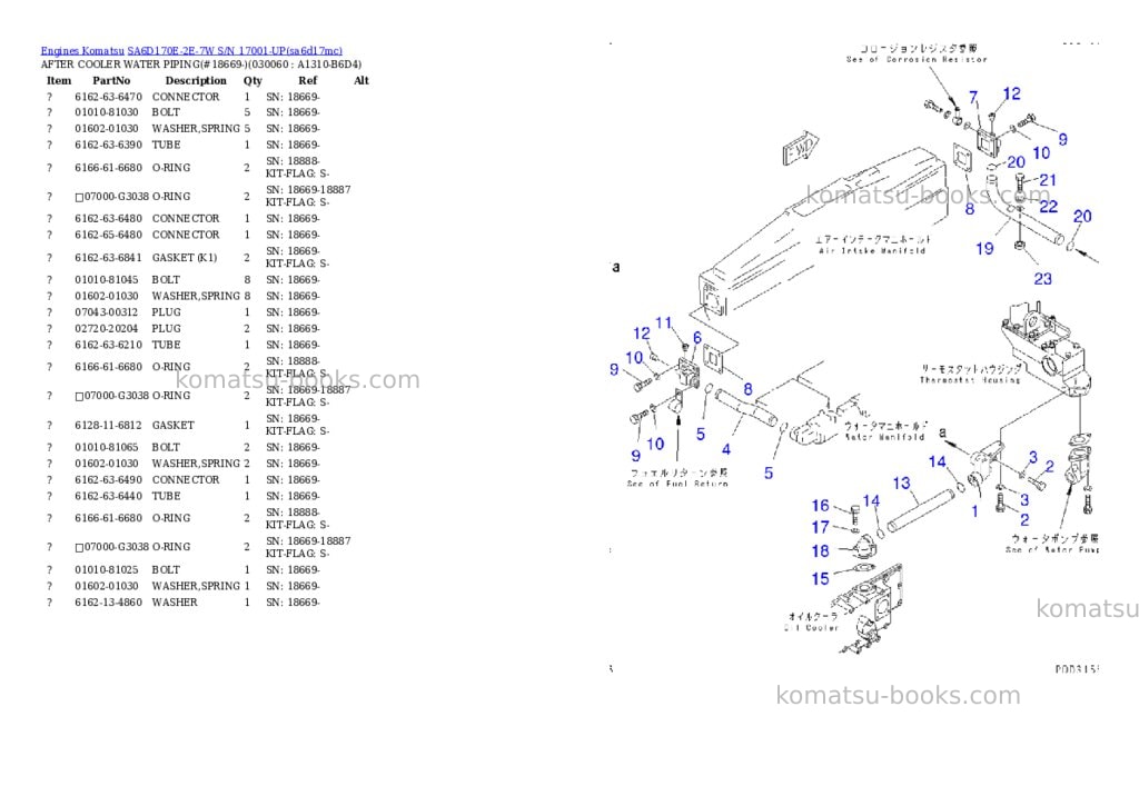 Komatsu sa6d170e-2e-7w s/n 17001-up Parts catalog cover Page 5