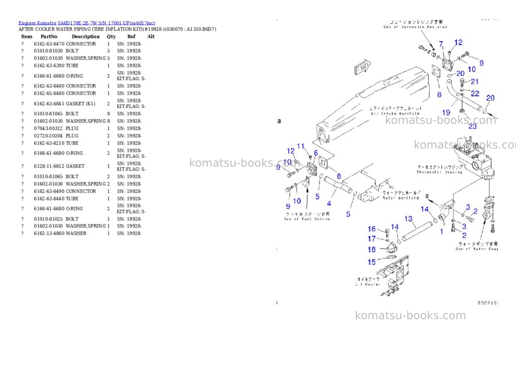 Komatsu sa6d170e-2e-7w s/n 17001-up Parts catalog cover Page 6