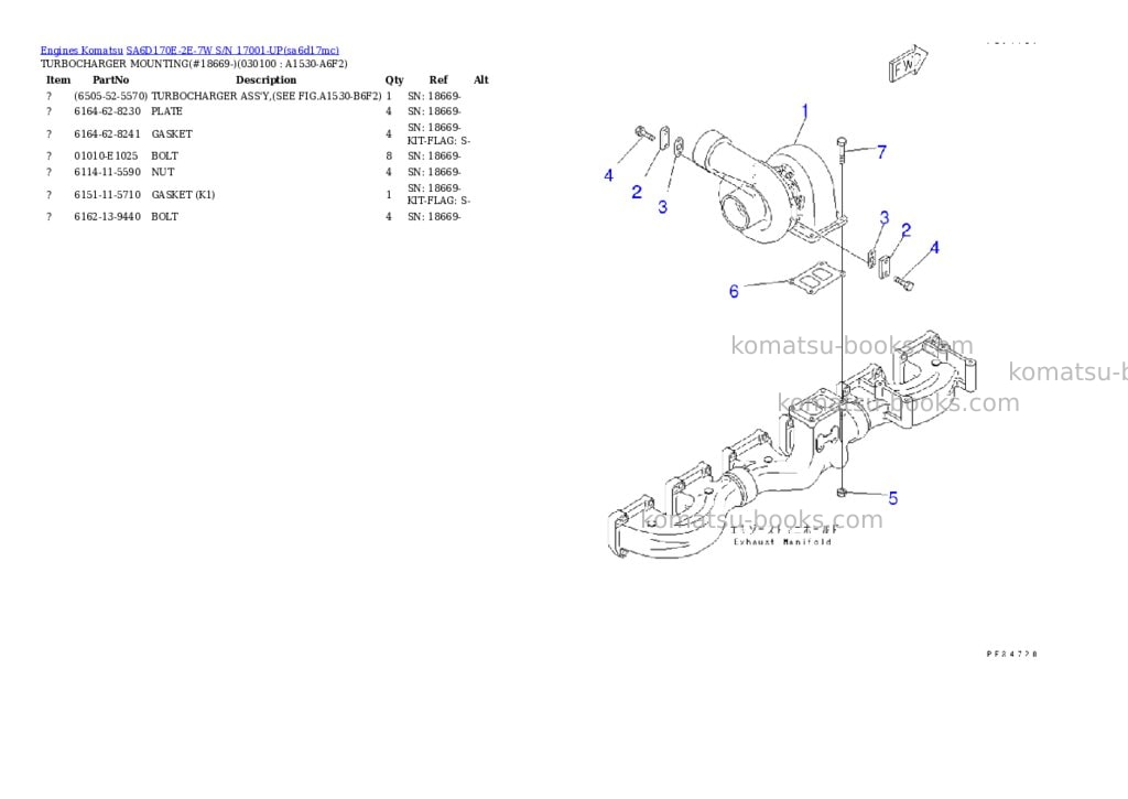 Komatsu sa6d170e-2e-7w s/n 17001-up Parts catalog cover Page 9