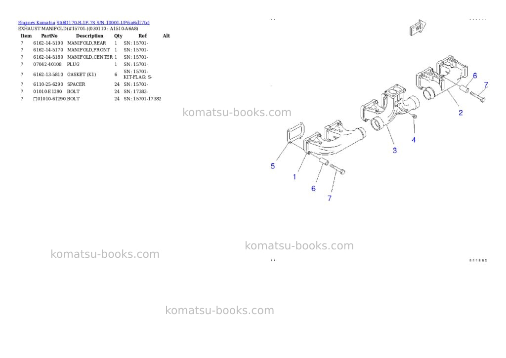 Komatsu sa6d170-b-1f-7s s/n 10001-up Parts catalog cover Page 10 Komatsu sa6d170-b-1f-7s s/n 10001-up Parts catalog cover Page 10