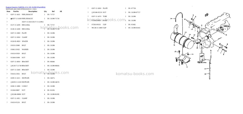 Komatsu sa6d95l-1c-l s/n 35398-up Parts catalog cover Page 10 Komatsu sa6d95l-1c-l s/n 35398-up Parts catalog cover Page 10