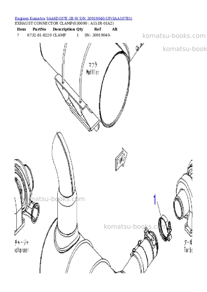 Komatsu saa6d107e-1b-w s/n 30919040-up Parts catalog cover Page 8