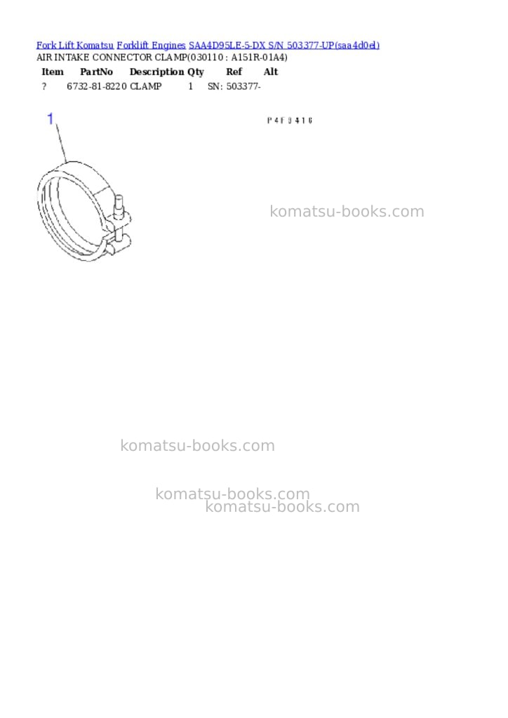 Komatsu saa4d95le-5-dx s/n 503377-up Parts catalog cover Page 10 Komatsu saa4d95le-5-dx s/n 503377-up Parts catalog cover Page 10