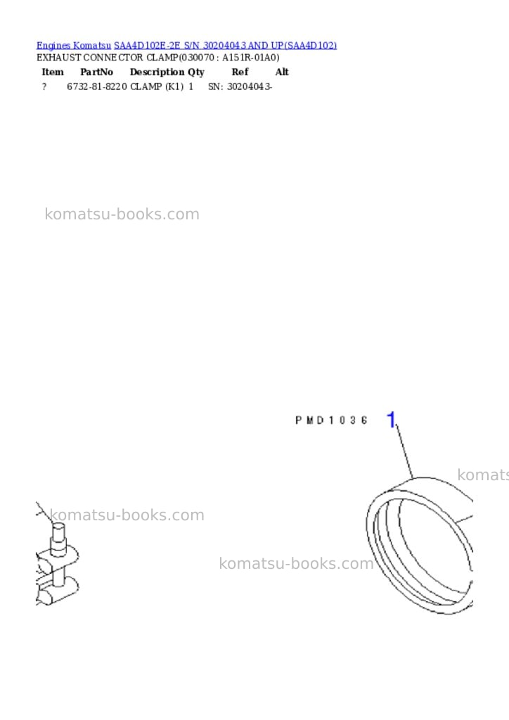 Komatsu saa4d102e-2e s/n 30204043 and up Parts catalog cover Page 6 Komatsu saa4d102e-2e s/n 30204043 and up Parts catalog cover Page 6