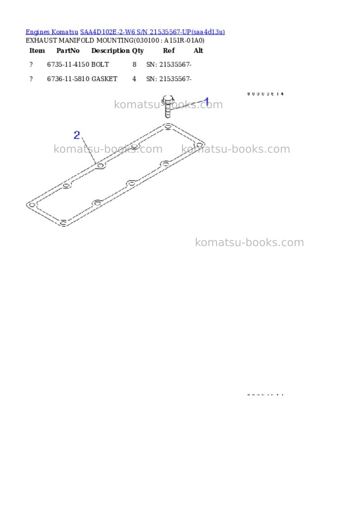Komatsu saa4d102e-2-w6 s/n 21535567-up Parts catalog cover Page 9 Komatsu saa4d102e-2-w6 s/n 21535567-up Parts catalog cover Page 9
