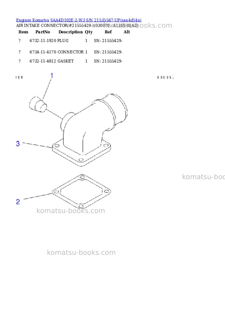 Komatsu saa4d102e-2-w3 s/n 21535567-up Parts catalog cover Page 6 Komatsu saa4d102e-2-w3 s/n 21535567-up Parts catalog cover Page 6