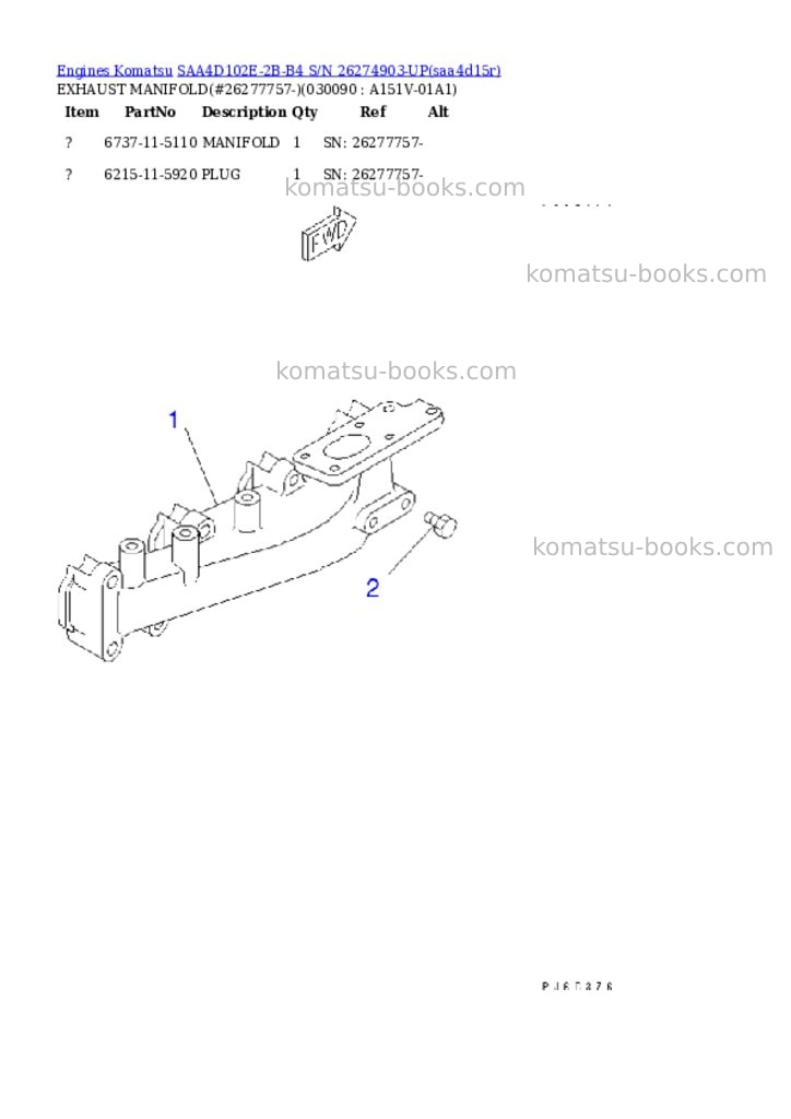 Komatsu saa4d102e-2b-b4 s/n 26274903-up Parts catalog cover Page 8 Komatsu saa4d102e-2b-b4 s/n 26274903-up Parts catalog cover Page 8