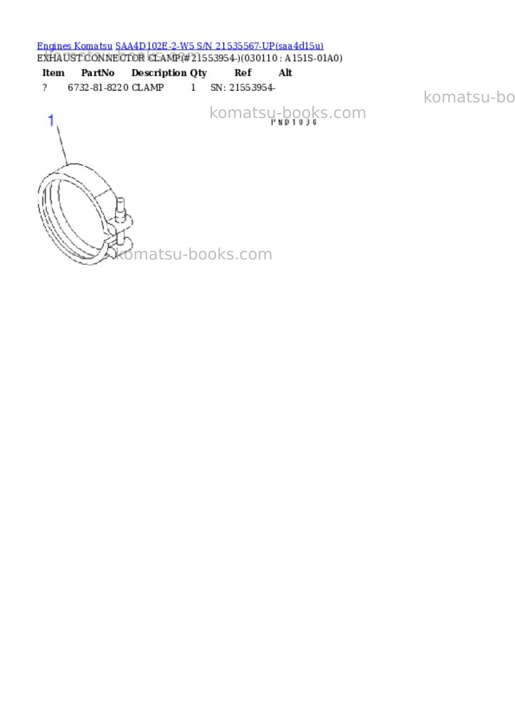 Komatsu saa4d102e-2-w5 s/n 21535567-up Parts catalog cover Page 10