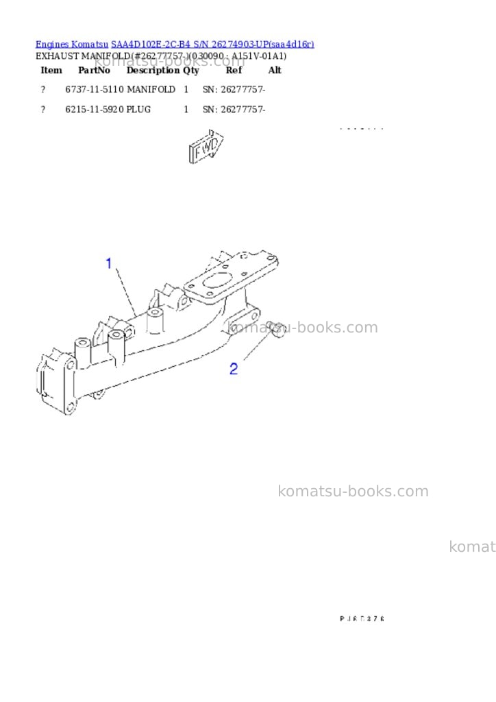Komatsu saa4d102e-2c-b4 s/n 26274903-up Parts catalog cover Page 8 Komatsu saa4d102e-2c-b4 s/n 26274903-up Parts catalog cover Page 8