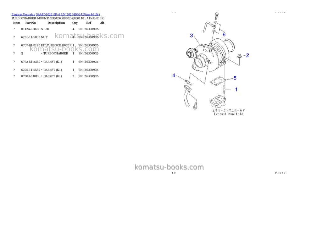 Komatsu saa4d102e-2f-4 s/n 26274903-up Parts catalog cover Page 10 Komatsu saa4d102e-2f-4 s/n 26274903-up Parts catalog cover Page 10