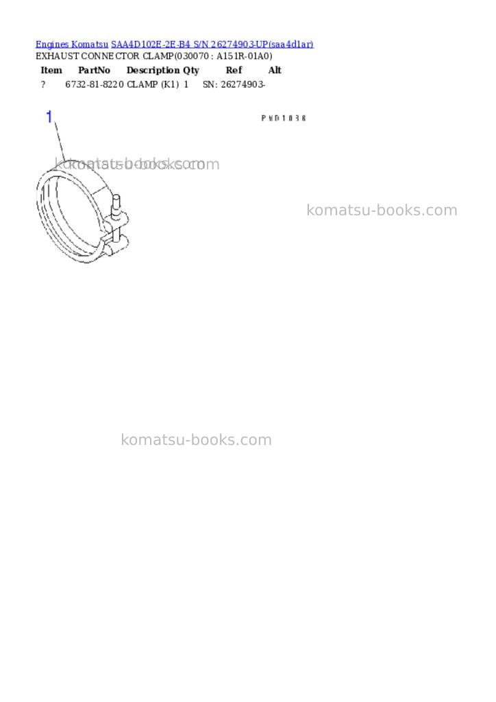 Komatsu saa4d102e-2e-b4 s/n 26274903-up Parts catalog cover Page 6