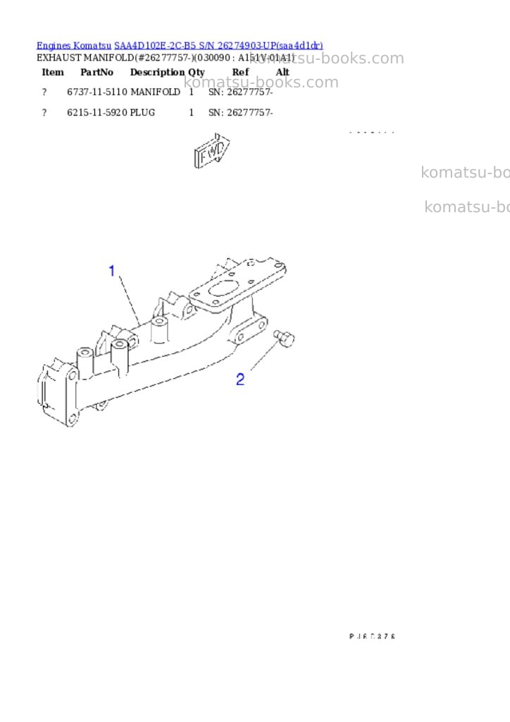 Komatsu saa4d102e-2c-b5 s/n 26274903-up Parts catalog cover Page 8 Komatsu saa4d102e-2c-b5 s/n 26274903-up Parts catalog cover Page 8