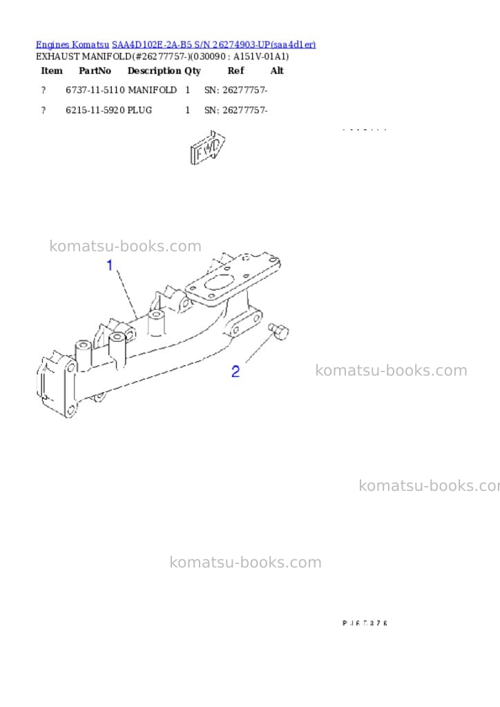 Komatsu saa4d102e-2a-b5 s/n 26274903-up Parts catalog cover Page 8 Komatsu saa4d102e-2a-b5 s/n 26274903-up Parts catalog cover Page 8