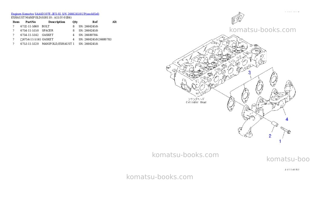 Komatsu SAA4D107E-3EX-02 S/N 26662458-UP Parts catalog cover Page 10