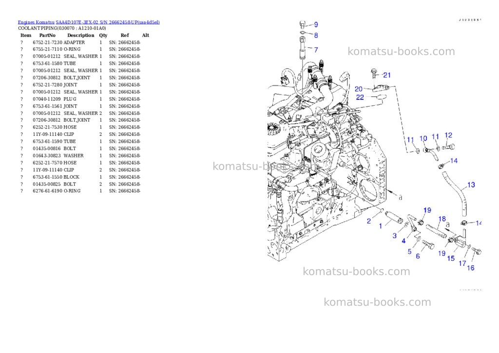Komatsu SAA4D107E-3EX-02 S/N 26662458-UP Parts catalog cover Page 6