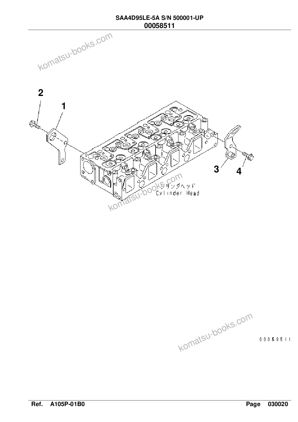 Komatsu saa4d95le-5a s/n 500001-up for pc138us-8/pc138uslc-8 Parts catalog cover Page 6