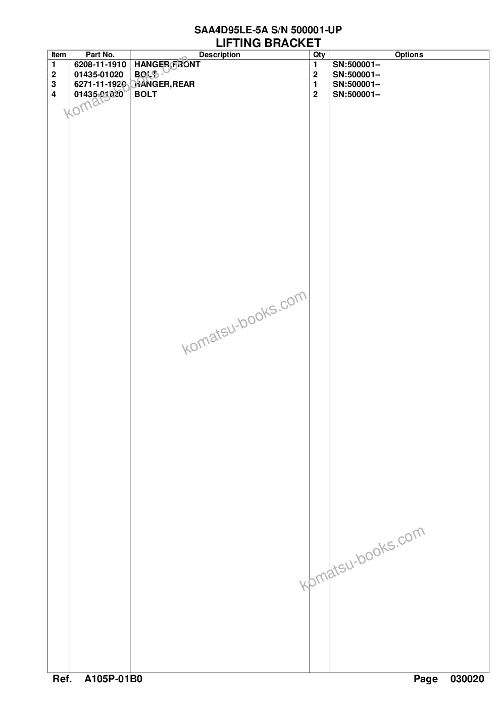 Komatsu saa4d95le-5a s/n 500001-up for pc138us-8/pc138uslc-8 Parts catalog cover Page 7