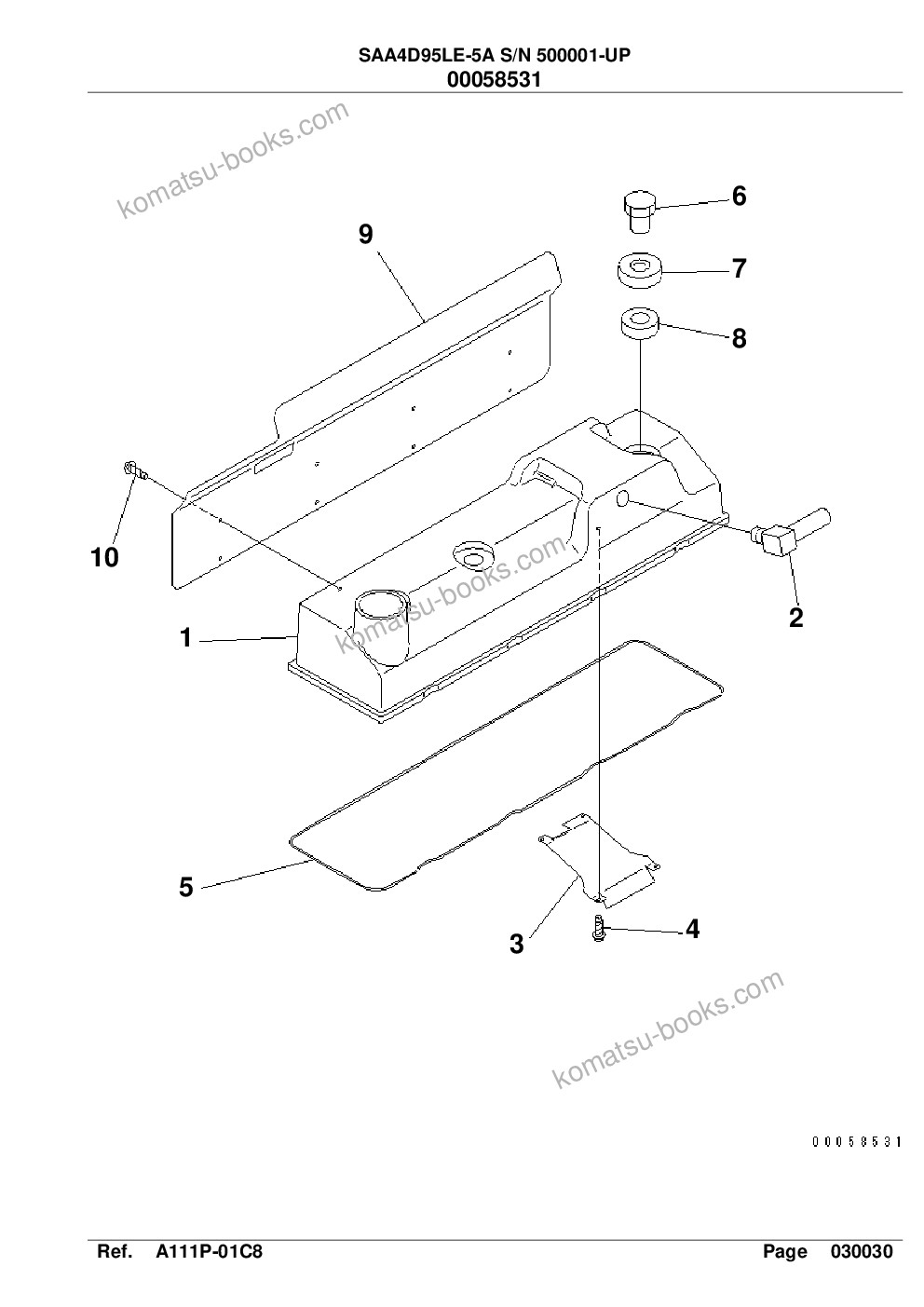 Komatsu saa4d95le-5a s/n 500001-up for pc138us-8/pc138uslc-8 Parts catalog cover Page 8