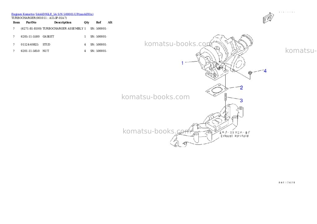 Komatsu saa4d95le_5a s/n 500001-up Parts catalog cover Page 10