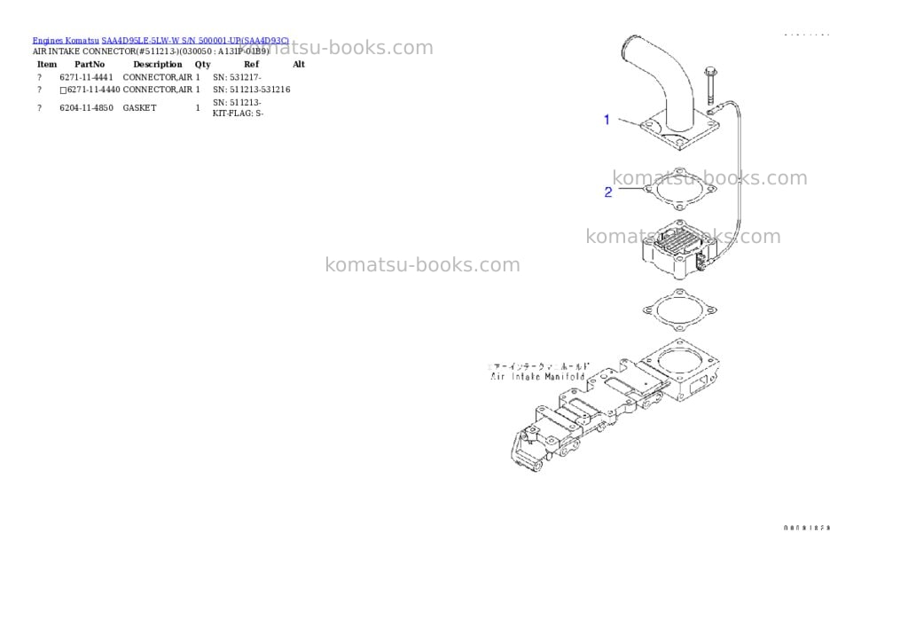 Komatsu saa4d95le-5lw-w s/n 500001-up Parts catalog cover Page 4 Komatsu saa4d95le-5lw-w s/n 500001-up Parts catalog cover Page 4