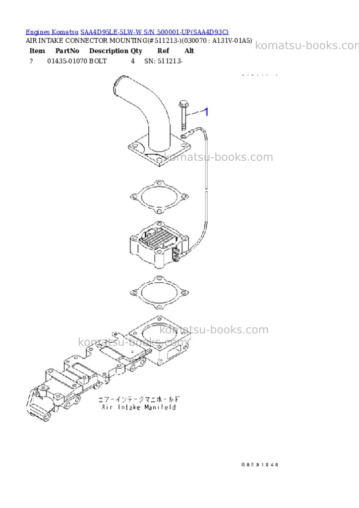 Komatsu saa4d95le-5lw-w s/n 500001-up Parts catalog cover Page 6 Komatsu saa4d95le-5lw-w s/n 500001-up Parts catalog cover Page 6